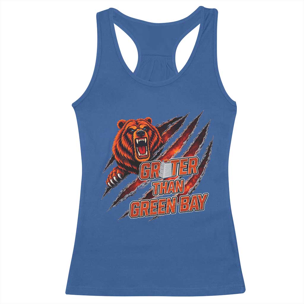 Grater Than GB Racerback Tank Top Grate Cheese Foolball Fans TS10 Royal Blue Print Your Wear