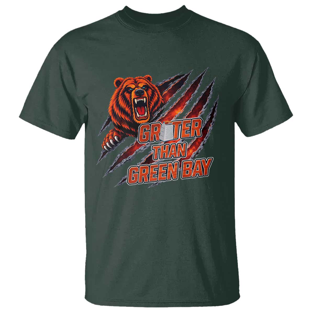 Grater Than GB T Shirt Grate Cheese Foolball Fans TS10 Dark Forest Green Print Your Wear