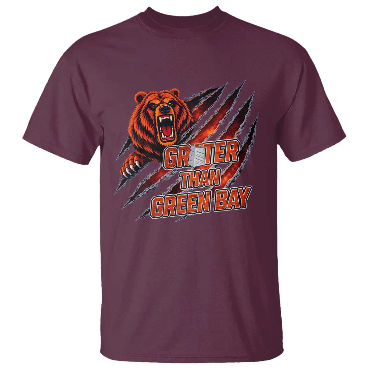 Grater Than GB T Shirt Grate Cheese Foolball Fans TS10 Maroon Print Your Wear