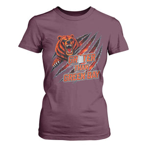 Grater Than GB T Shirt For Women Grate Cheese Foolball Fans TS10 Maroon Print Your Wear