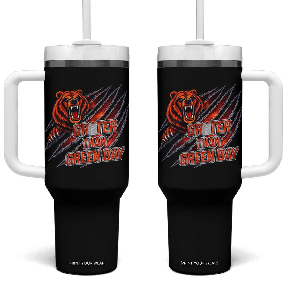 Grater Than GB Tumbler With Handle Grate Cheese Foolball Fans TS10 One Size: 40 oz Black Print Your Wear