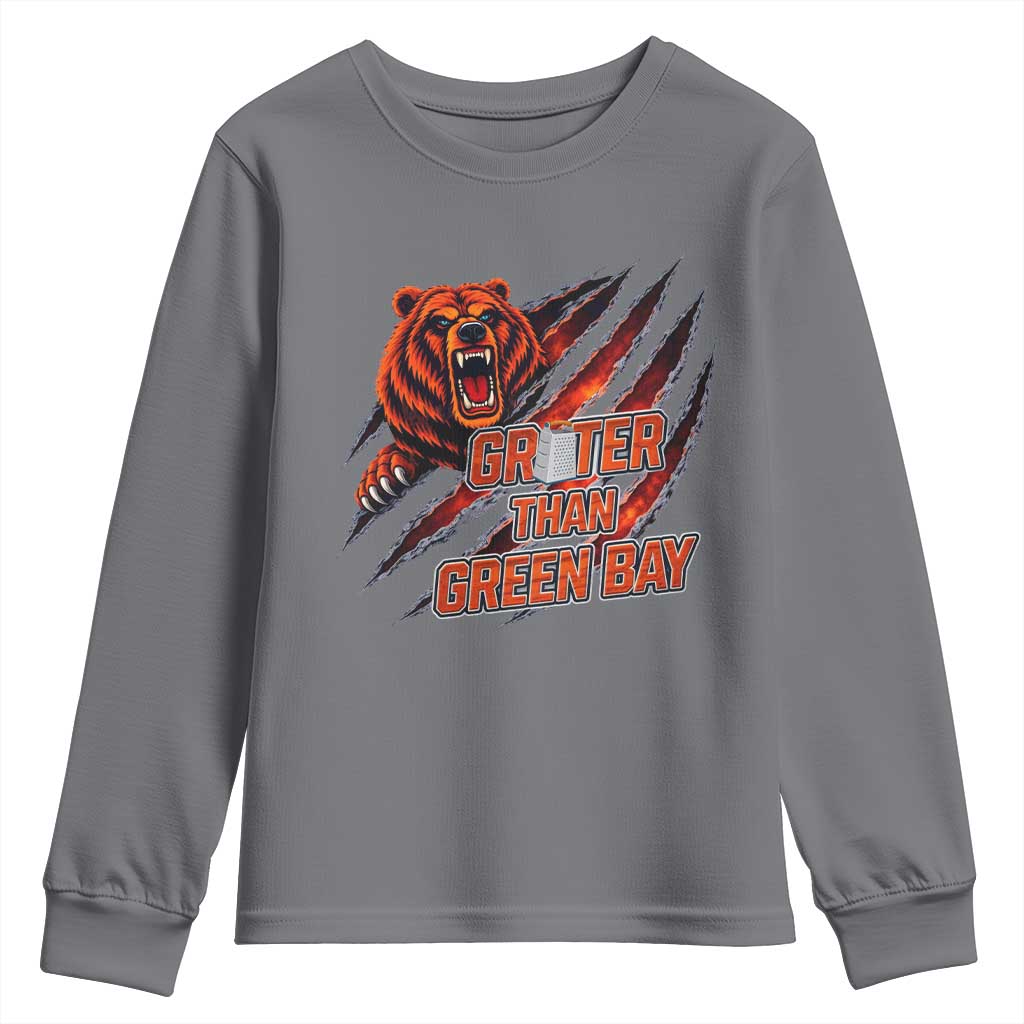 Grater Than GB Youth Sweatshirt Grate Cheese Foolball Fans TS10 Charcoal Print Your Wear