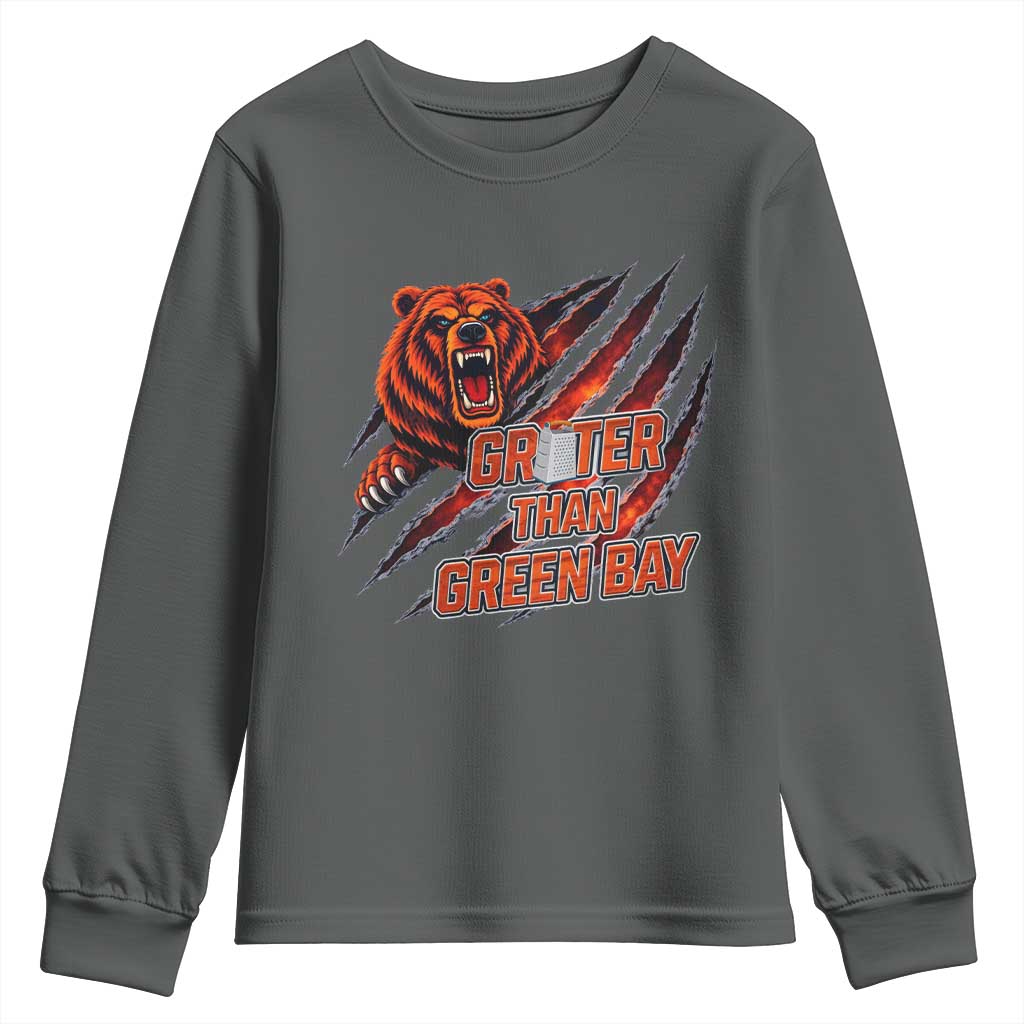 Grater Than GB Youth Sweatshirt Grate Cheese Foolball Fans TS10 Dark Heather Print Your Wear