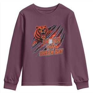 Grater Than GB Youth Sweatshirt Grate Cheese Foolball Fans TS10 Maroon Print Your Wear