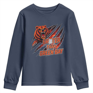 Grater Than GB Youth Sweatshirt Grate Cheese Foolball Fans TS10 Navy Print Your Wear