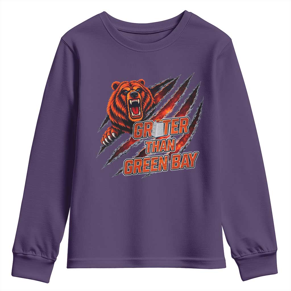 Grater Than GB Youth Sweatshirt Grate Cheese Foolball Fans TS10 Purple Print Your Wear