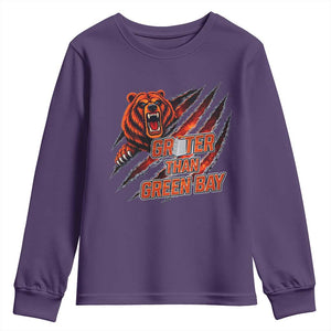 Grater Than GB Youth Sweatshirt Grate Cheese Foolball Fans TS10 Purple Print Your Wear