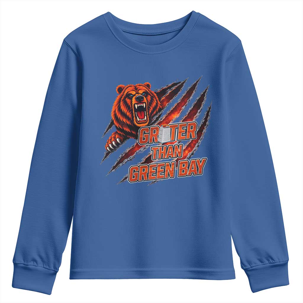 Grater Than GB Youth Sweatshirt Grate Cheese Foolball Fans TS10 Royal Blue Print Your Wear