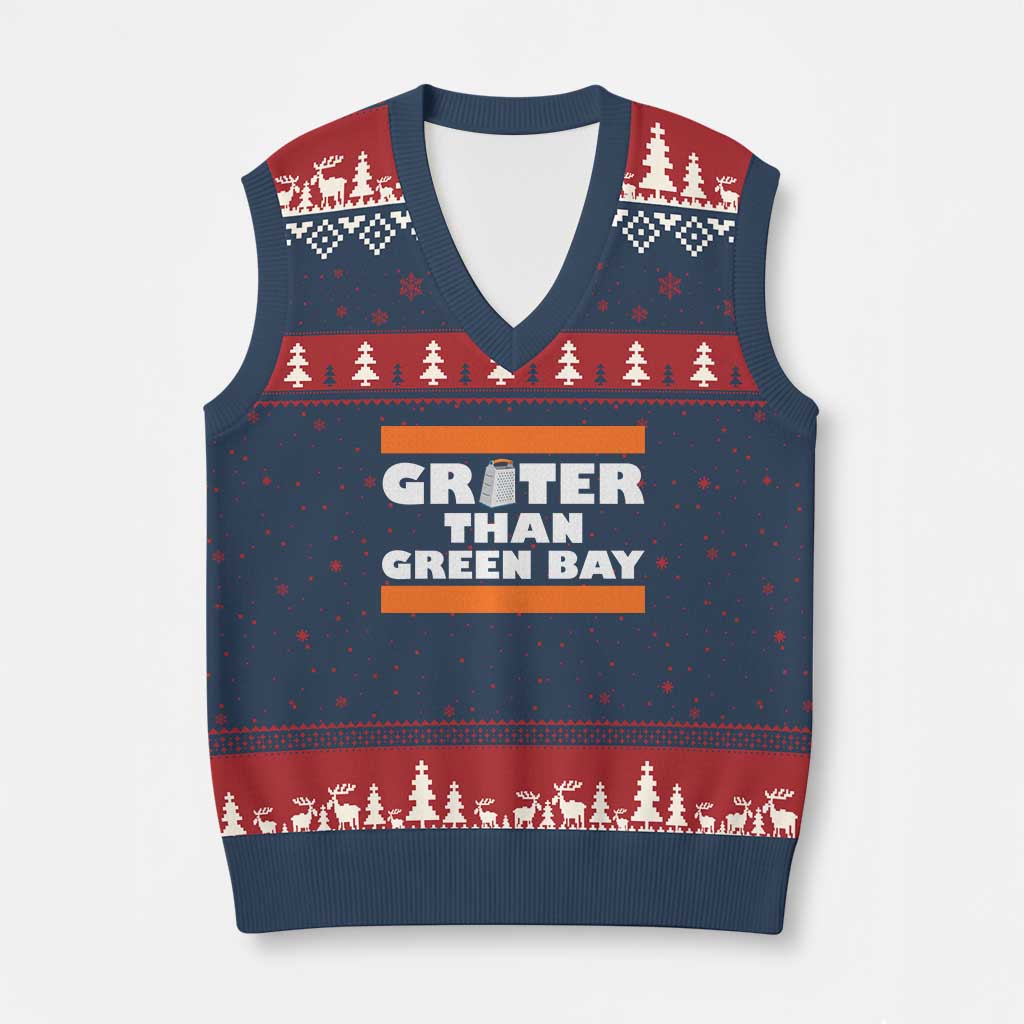 BF Game Day V-Neck Knit Sweater Vest Funny Grater Than GB Foolball Fans TS10 Navy Red Print Your Wear
