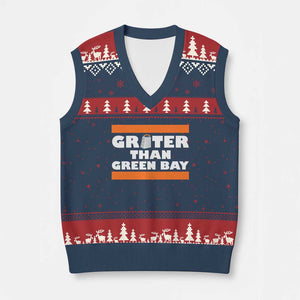 BF Game Day V-Neck Knit Sweater Vest Funny Grater Than GB Foolball Fans TS10 Navy Red Print Your Wear