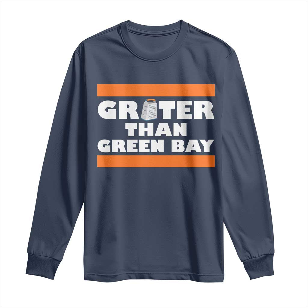 BF Game Day Long Sleeve Shirt Funny Grater Than GB Foolball Fans TS10 Navy Print Your Wear