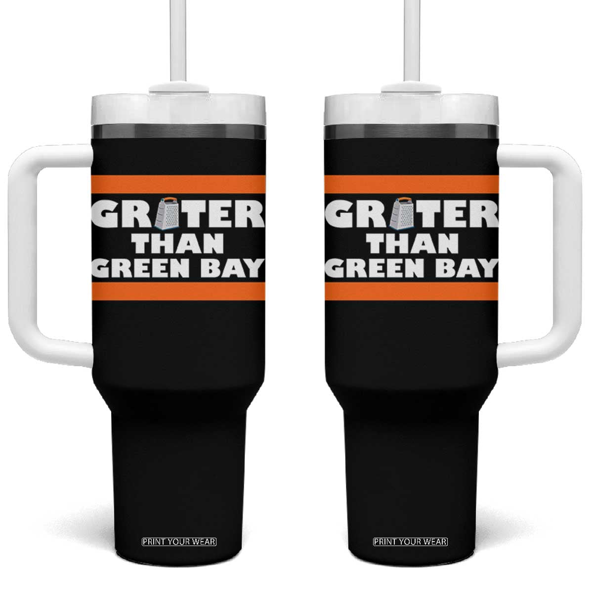 BF Game Day Tumbler With Handle Funny Grater Than GB Foolball Fans TS10 One Size: 40 oz Black Print Your Wear