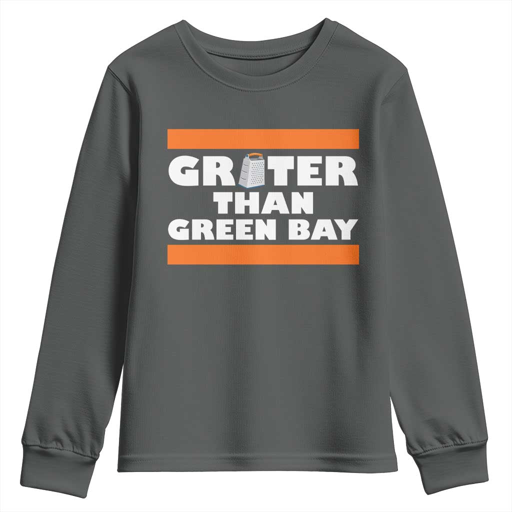 BF Game Day Youth Sweatshirt Funny Grater Than GB Foolball Fans TS10 Dark Heather Print Your Wear