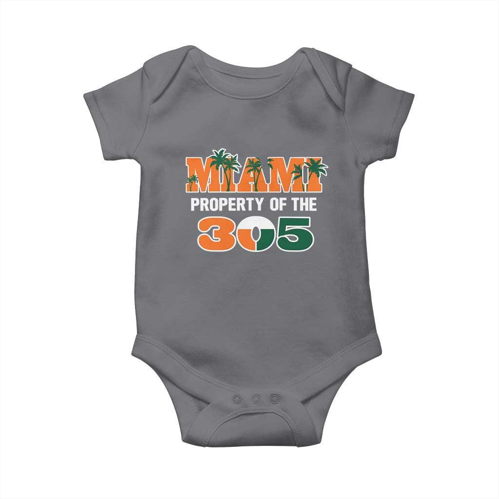 305 Miami Pride Baby Onesie Urban Style Miami Beach Graphic TS10 Charcoal Print Your Wear
