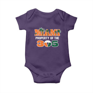 305 Miami Pride Baby Onesie Urban Style Miami Beach Graphic TS10 Purple Print Your Wear