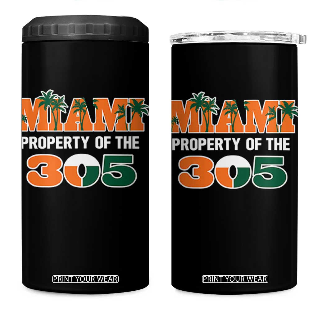 305 Miami Pride 4 in 1 Can Cooler Tumbler Urban Style Miami Beach Graphic TS10 One Size: 16 oz Black Print Your Wear