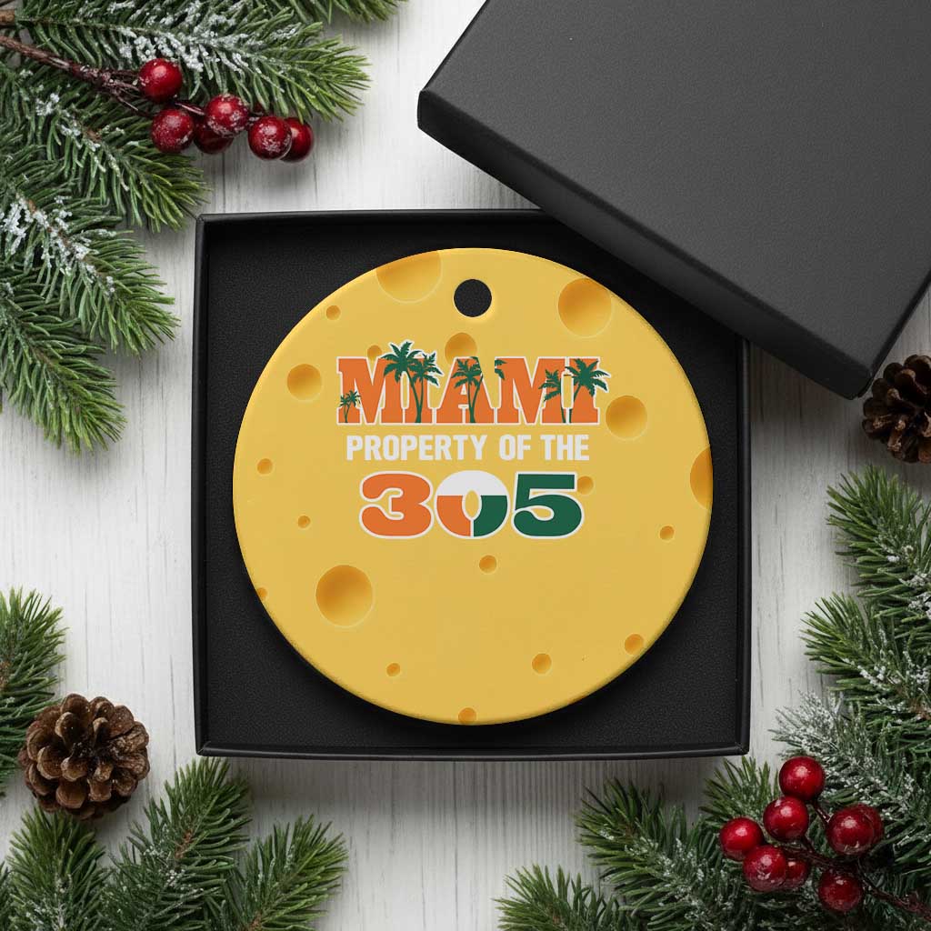 305 Miami Pride Ceramic Ornament Urban Style Miami Beach Graphic TS10 1pc Yellow Cheese Print Your Wear