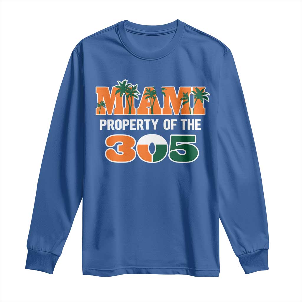 305 Miami Pride Long Sleeve Shirt Urban Style Miami Beach Graphic TS10 Royal Blue Print Your Wear