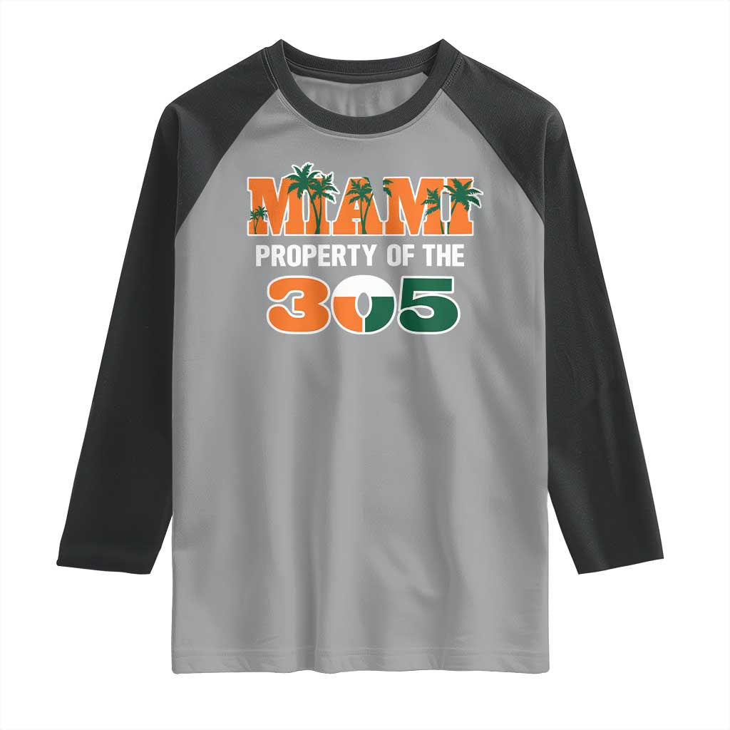 305 Miami Pride Raglan Shirt Urban Style Miami Beach Graphic TS10 Sport Gray Black Print Your Wear