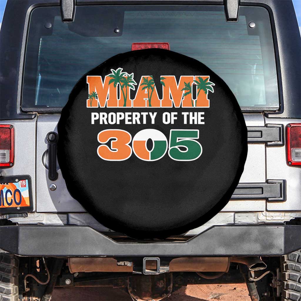 305 Miami Pride Spare Tire Cover Urban Style Miami Beach Graphic TS10 No hole Black Print Your Wear