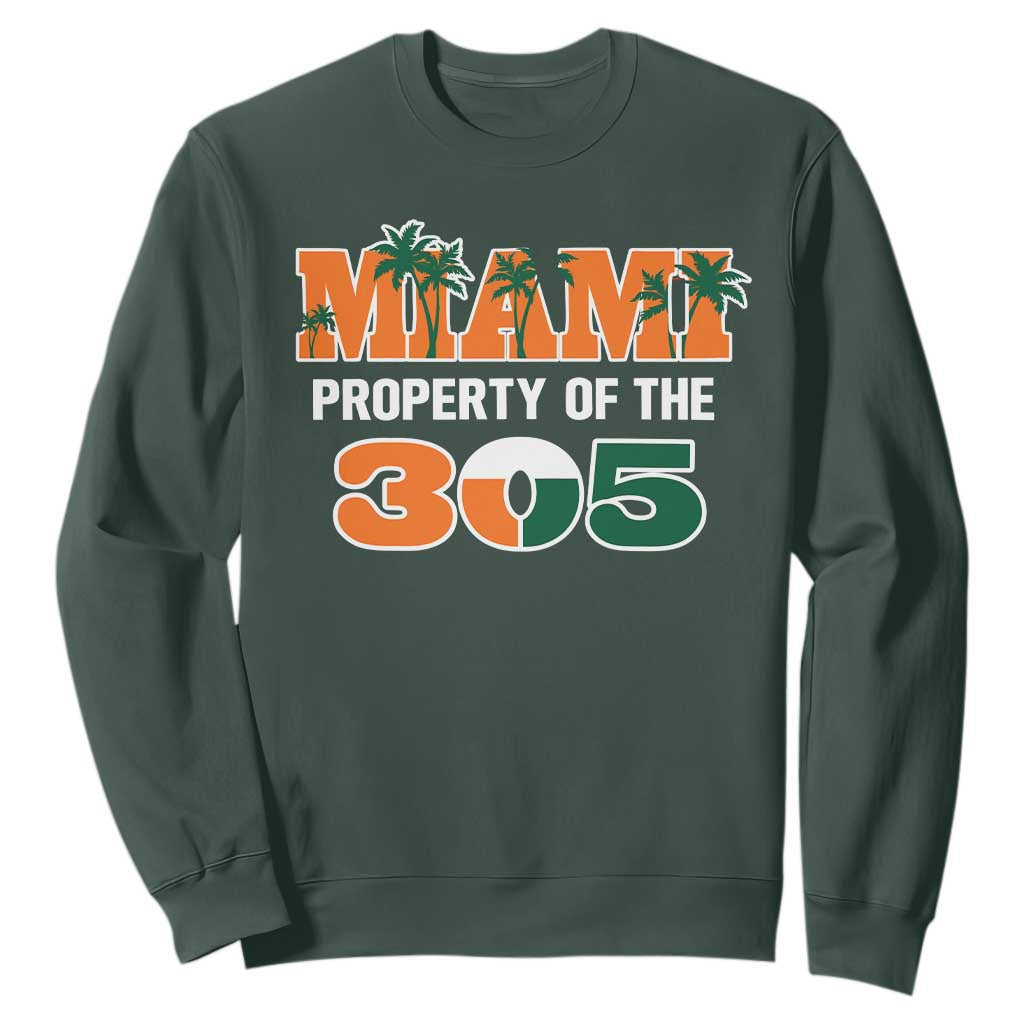 305 Miami Pride Sweatshirt Urban Style Miami Beach Graphic TS10 Dark Forest Green Print Your Wear