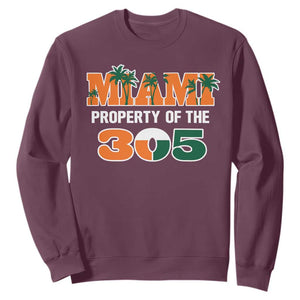 305 Miami Pride Sweatshirt Urban Style Miami Beach Graphic TS10 Maroon Print Your Wear