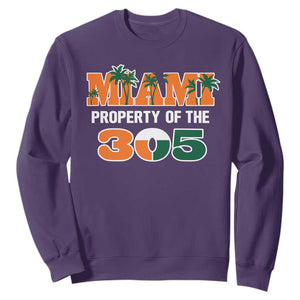 305 Miami Pride Sweatshirt Urban Style Miami Beach Graphic TS10 Purple Print Your Wear