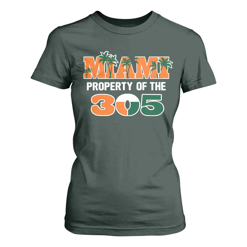 305 Miami Pride T Shirt For Women Urban Style Miami Beach Graphic TS10 Dark Forest Green Print Your Wear