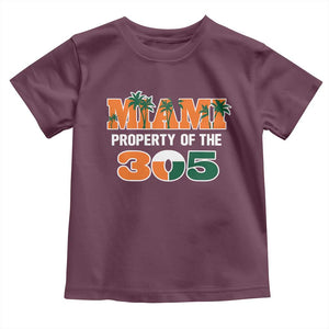 305 Miami Pride Toddler T Shirt Urban Style Miami Beach Graphic TS10 Maroon Print Your Wear