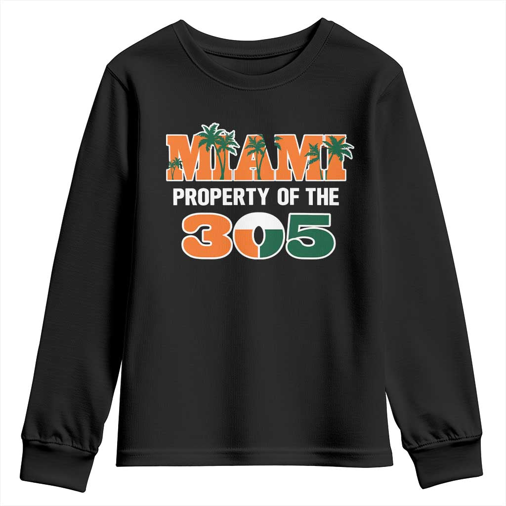 305 Miami Pride Youth Sweatshirt Urban Style Miami Beach Graphic TS10 Black Print Your Wear