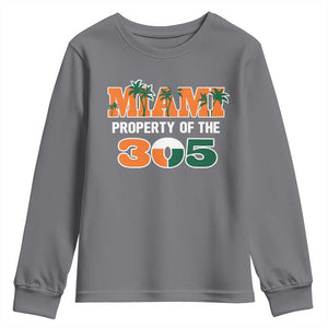 305 Miami Pride Youth Sweatshirt Urban Style Miami Beach Graphic TS10 Charcoal Print Your Wear