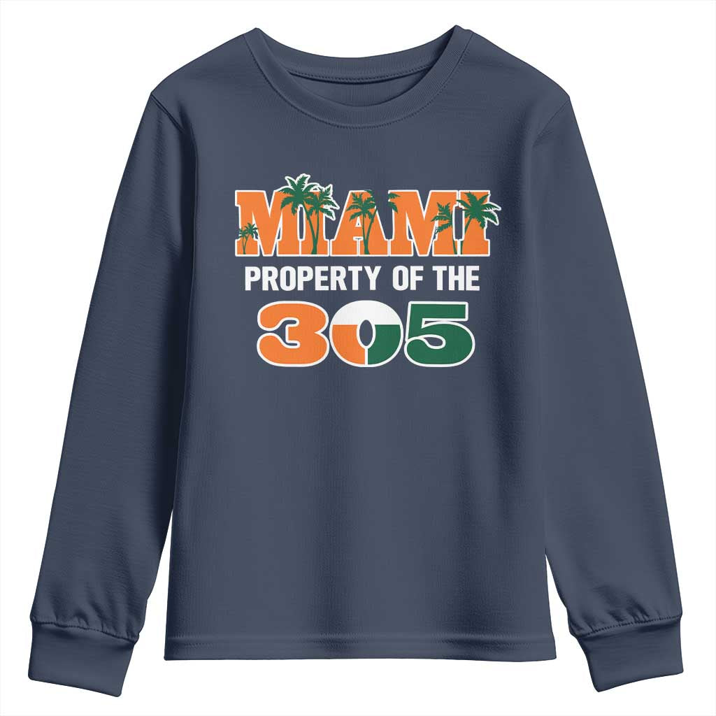 305 Miami Pride Youth Sweatshirt Urban Style Miami Beach Graphic TS10 Navy Print Your Wear