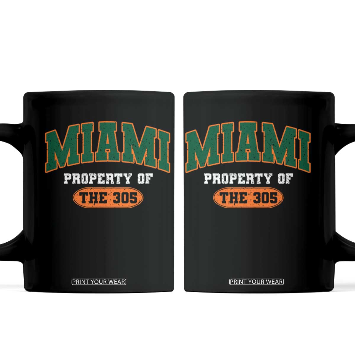 305 Miami Coffee Mug Florida FL Vintage Athletic Sports TS10 Black Print Your Wear