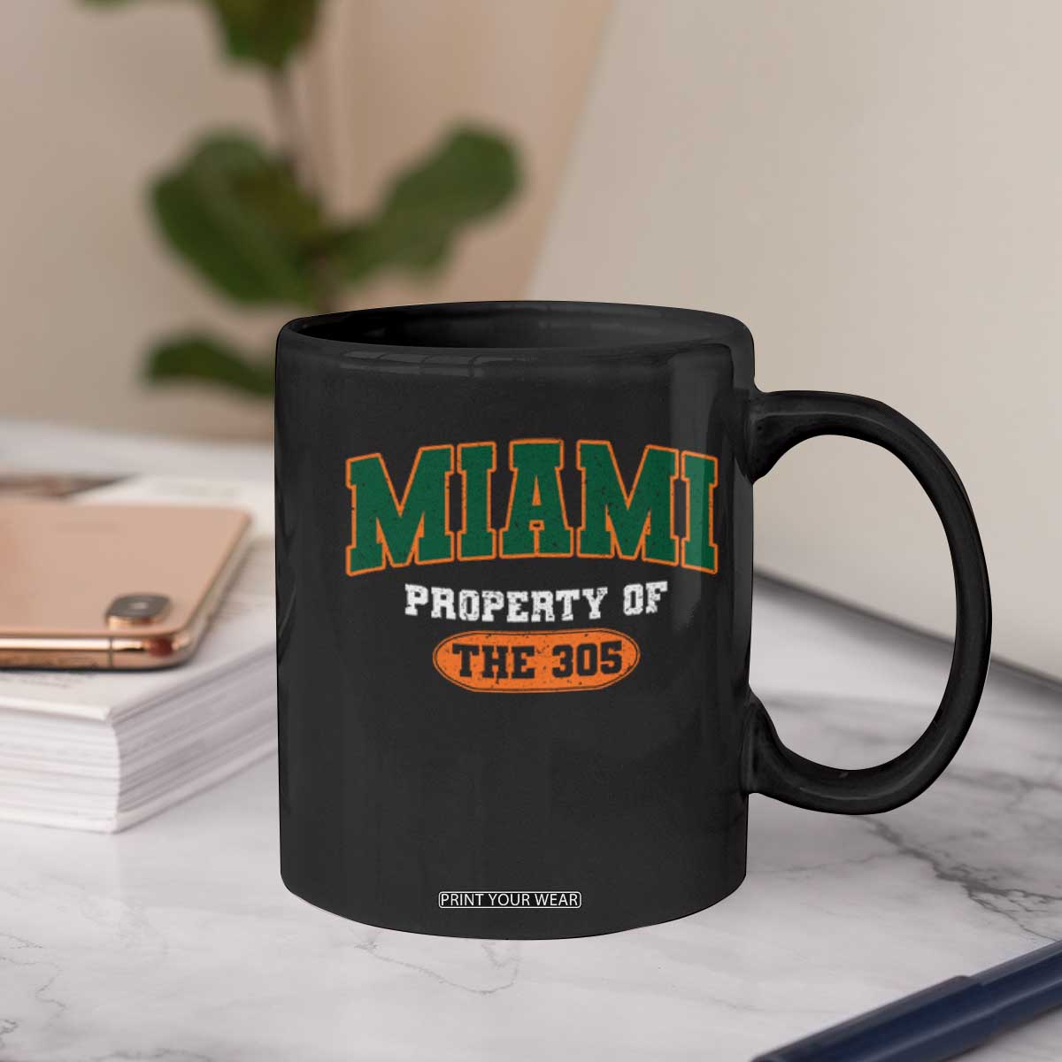305 Miami Coffee Mug Florida FL Vintage Athletic Sports TS10 Print Your Wear