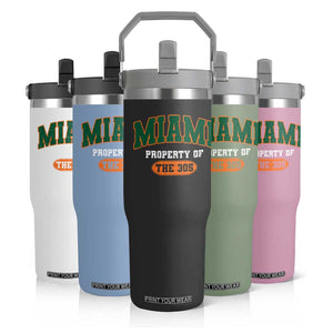 305 Miami Flip Straw Tumbler Florida FL Vintage Athletic Sports TS10 Print Your Wear