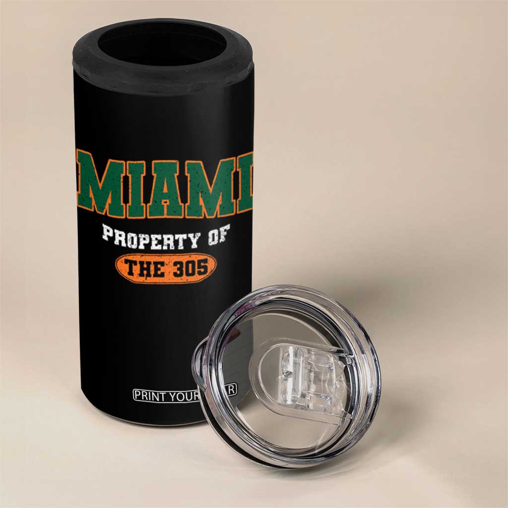 305 Miami 4 in 1 Can Cooler Tumbler Florida FL Vintage Athletic Sports TS10 Print Your Wear