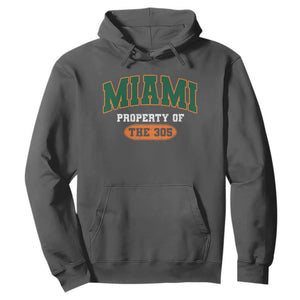 305 Miami Hoodie Florida FL Vintage Athletic Sports TS10 Dark Heather Print Your Wear
