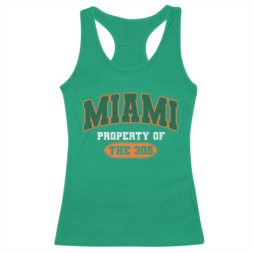 305 Miami Racerback Tank Top Florida FL Vintage Athletic Sports TS10 Irish Green Print Your Wear