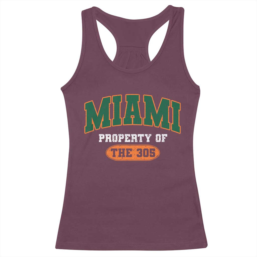 305 Miami Racerback Tank Top Florida FL Vintage Athletic Sports TS10 Maroon Print Your Wear
