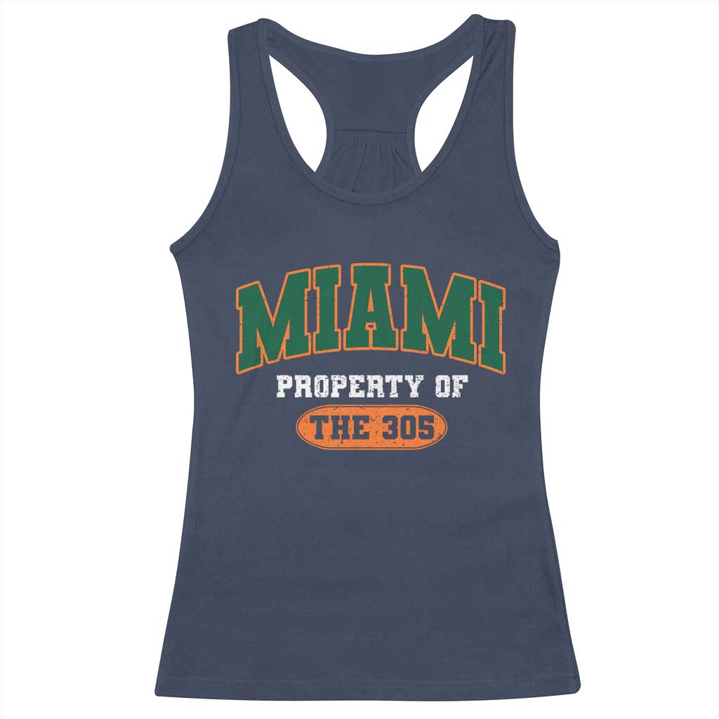 305 Miami Racerback Tank Top Florida FL Vintage Athletic Sports TS10 Navy Print Your Wear