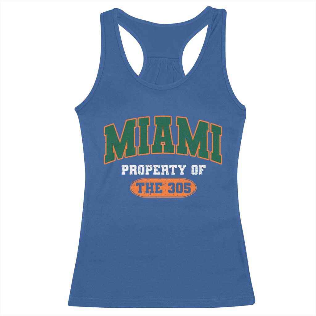 305 Miami Racerback Tank Top Florida FL Vintage Athletic Sports TS10 Royal Blue Print Your Wear