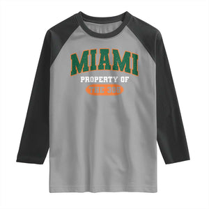 305 Miami Raglan Shirt Florida FL Vintage Athletic Sports TS10 Sport Gray Black Print Your Wear