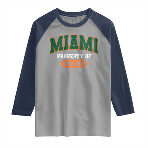 305 Miami Raglan Shirt Florida FL Vintage Athletic Sports TS10 Sport Gray Navy Print Your Wear