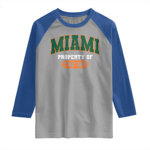 305 Miami Raglan Shirt Florida FL Vintage Athletic Sports TS10 Sport Gray Royal Print Your Wear