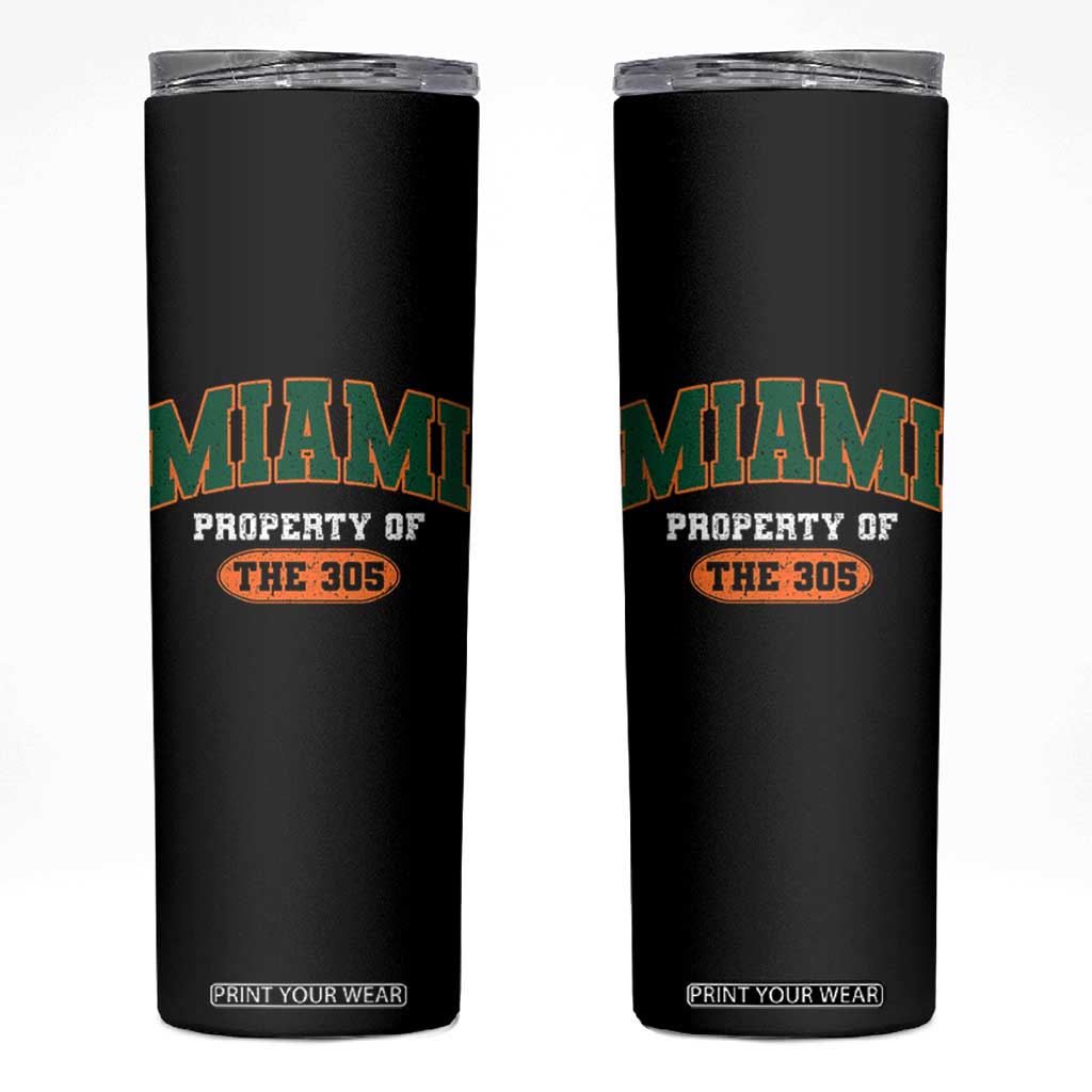 305 Miami Skinny Tumbler Florida FL Vintage Athletic Sports TS10 Black Print Your Wear
