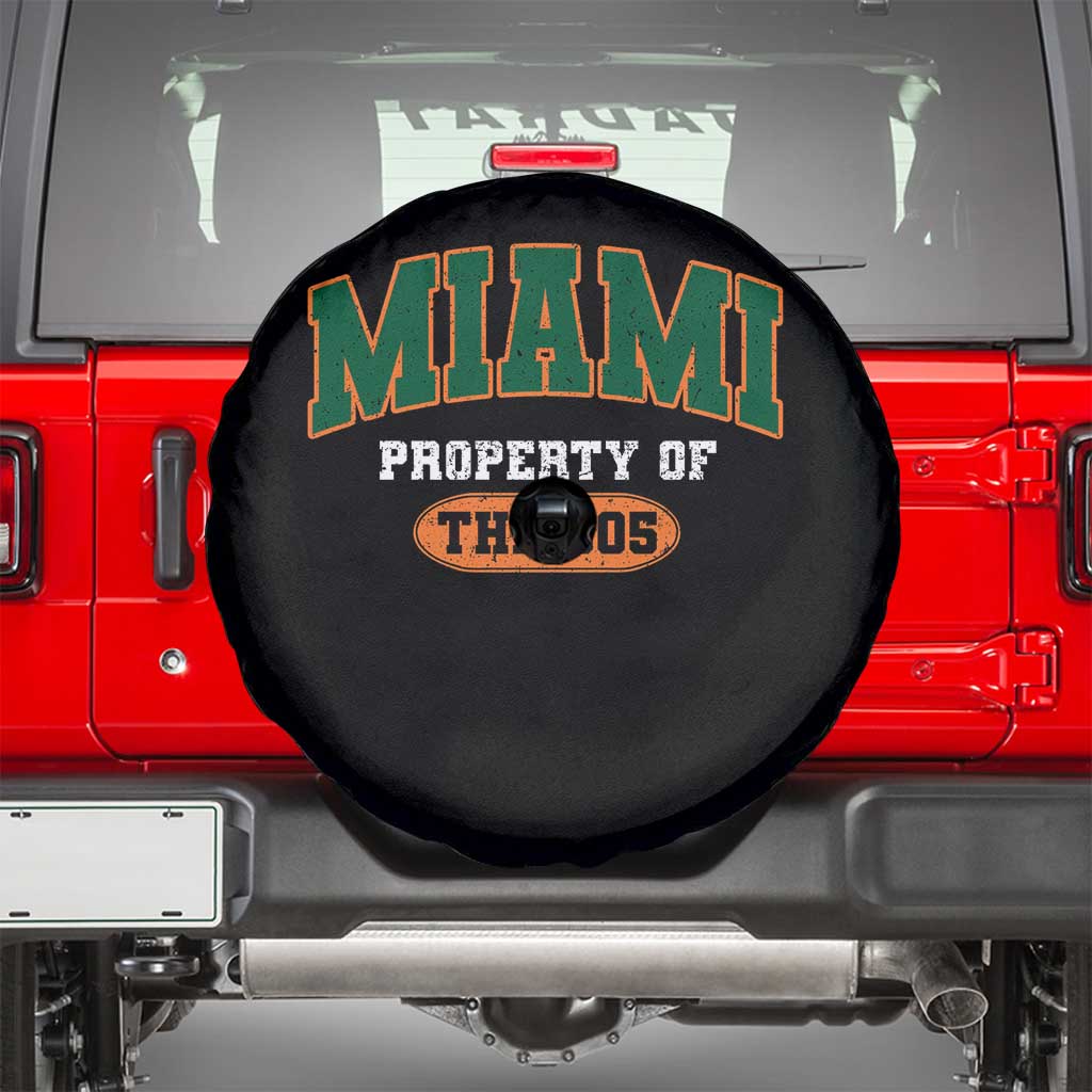 305 Miami Spare Tire Cover Florida FL Vintage Athletic Sports TS10 Black Print Your Wear