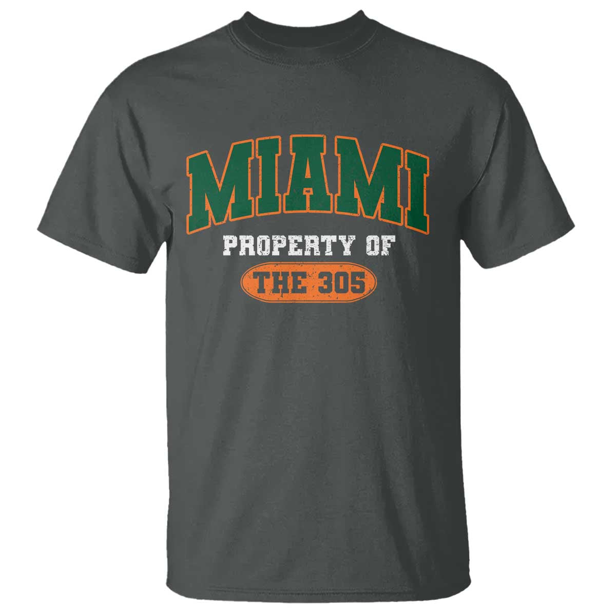 305 Miami T Shirt Florida FL Vintage Athletic Sports TS10 Dark Heather Print Your Wear