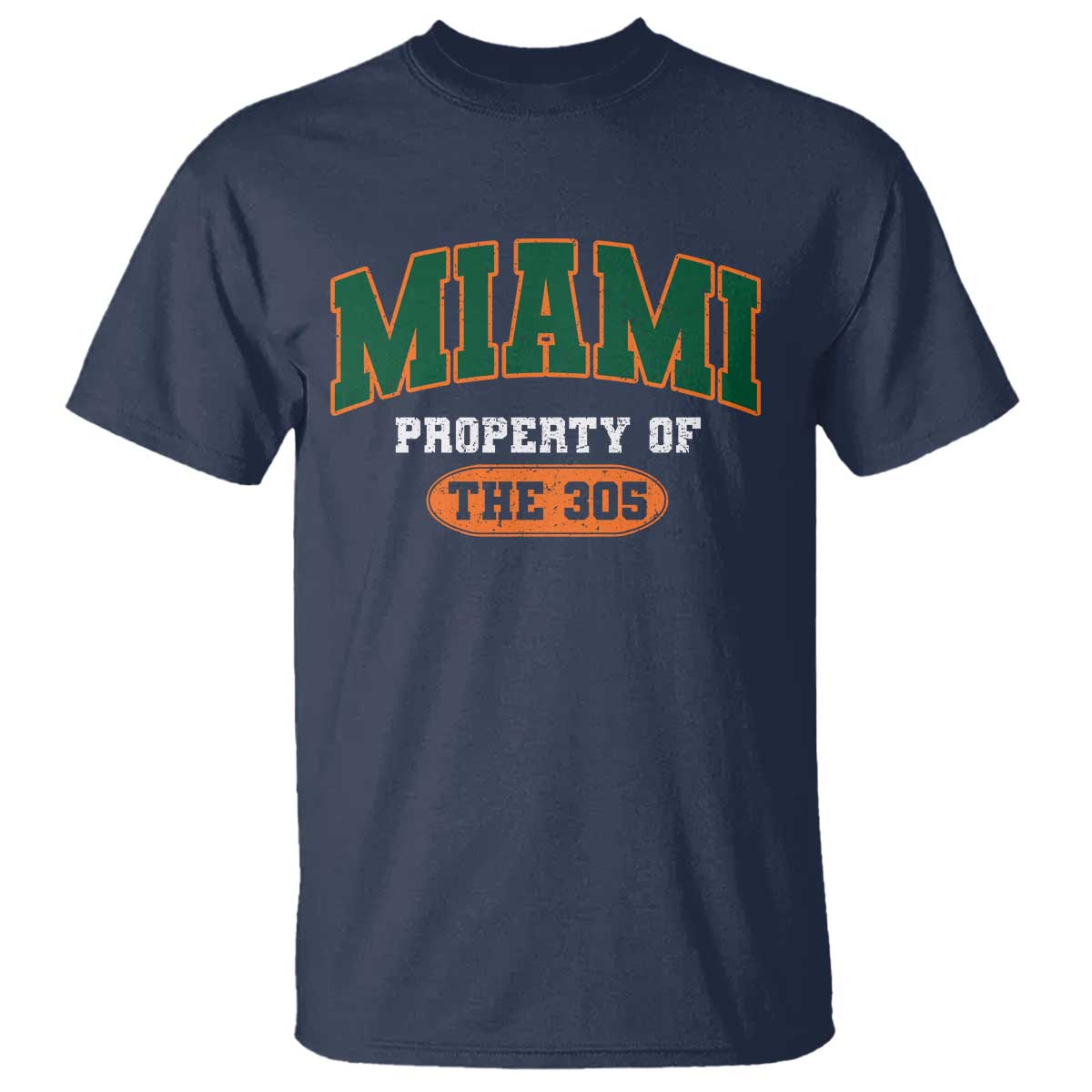305 Miami T Shirt Florida FL Vintage Athletic Sports TS10 Navy Print Your Wear