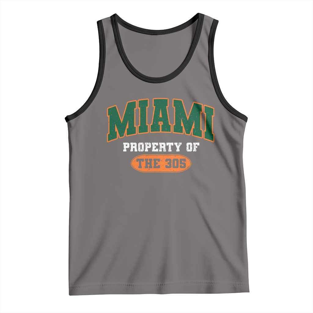 305 Miami Tank Top Florida FL Vintage Athletic Sports TS10 Deep Heather Black Print Your Wear