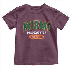 305 Miami Toddler T Shirt Florida FL Vintage Athletic Sports TS10 Maroon Print Your Wear